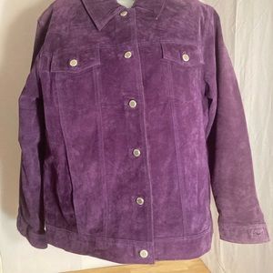 Leather purple jacket size large